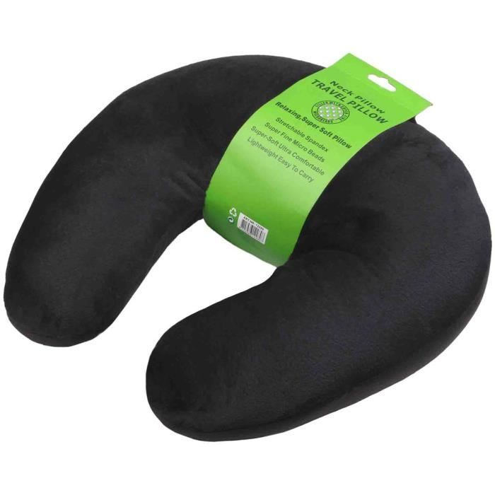 Coussin cale nuque micro bille noir pas cher