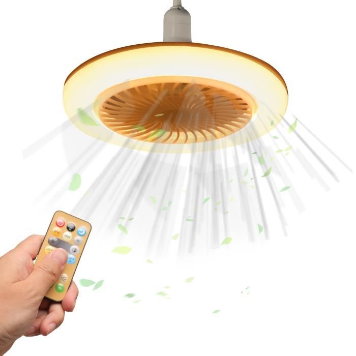 Ventilateur LED de palfond pour chambre à coucher plafond télécommandé 3 en 1 avec lumières variable pour salon chambre denfant - Prumya