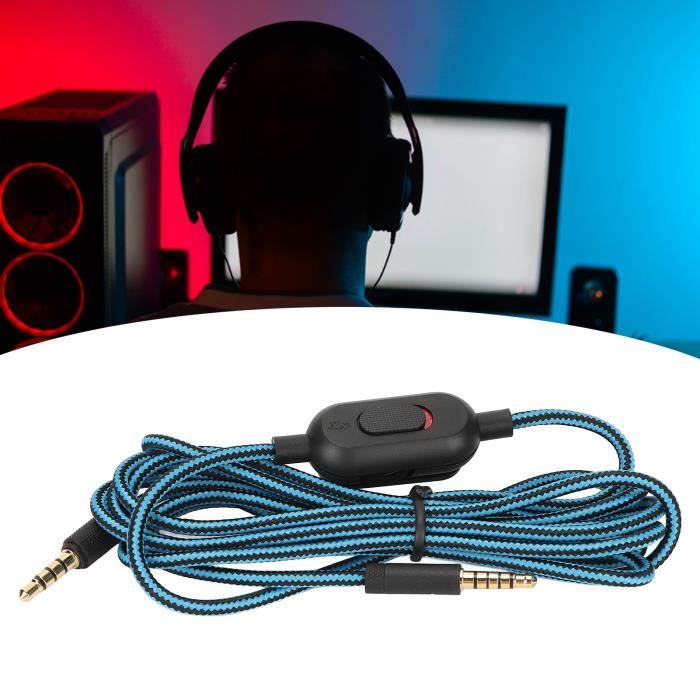 Câble De Casque Gaming Avec Contrôle Volume Et Muet - Compatible Logitech G Pro, G433, Longueur 2 M, Tissé - 5