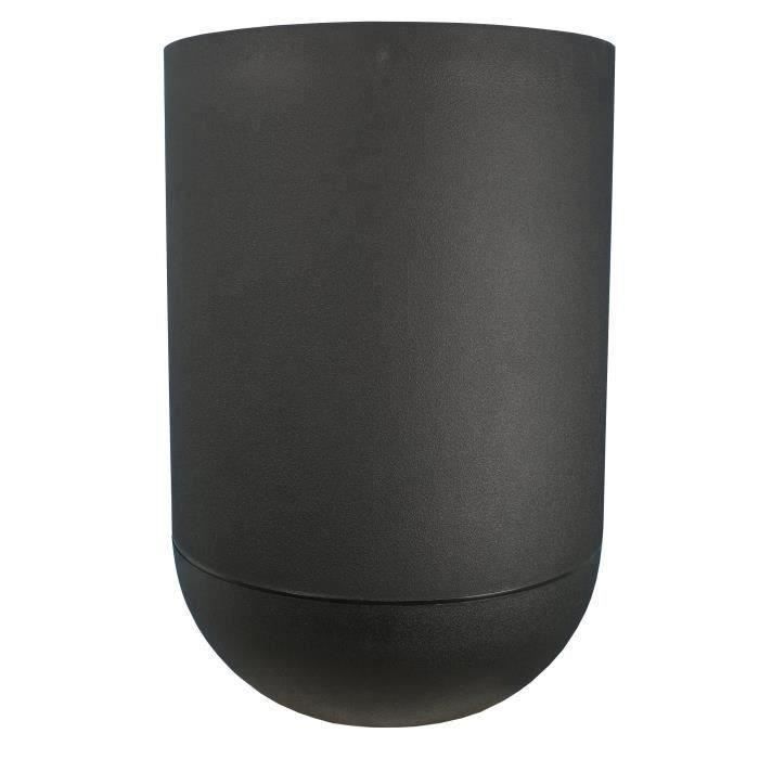 Bac à fleurs rond RIVIERA GRANIT TULIPE - Plastique - Diamètre 50 cm - Noir