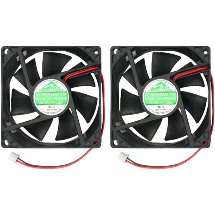 Ventilateur 80x80x25 Mm 12V DC - Roulement à Billes, 3000 Tr/min, 32.28 CFM - Pour Refroidissement PC Ou Autre