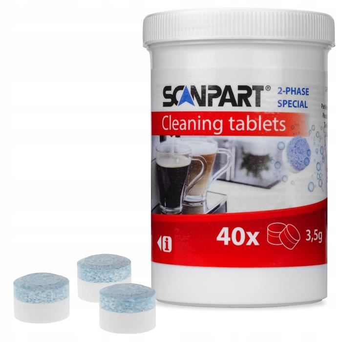 Pastilles de nettoyage Scanpart SCA.TAB.DWU.40 pour machines à café 40