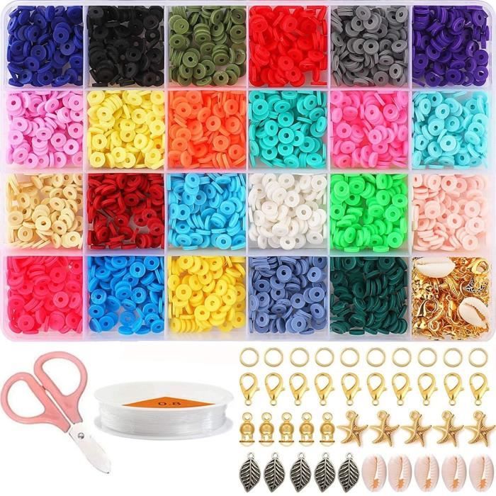 Kit Perles Bracelets DIY - 800 Perles Multicolores Avec Lettres Et Accessoires Créatifs