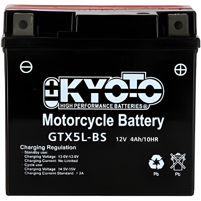 Batterie SLA Kyoto 12V 4Ah Pour Scooter Malaguti 50 F12 (1994-2006) – YB4L-B, Neuve Sans Entretien