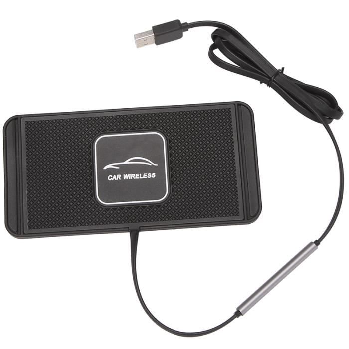 Chargeur Induction Voiture VOBOR 10W | Support Téléphone Antidérapant Avec Tapis De Charge Sans Fil Rapide, Compatible Qi (câble USB 30cm Inclus)
