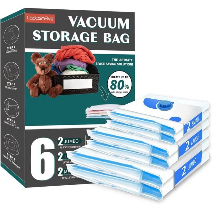 Lot 6 Sacs Sous Vide Kissleaf - 3 Jumbo 100x70cm + 3 Grands 80x60cm - Avec Pompe Électrique