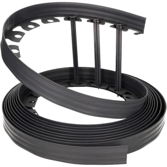 GARDENIX Bordure De Jardin En Plastique 4 ètres Avec 12 Piquets D