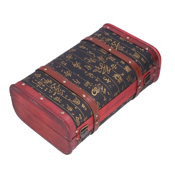 Set de deux valises de rangement en bois et simili-cuir au design vintage Histo Regalos Miguel