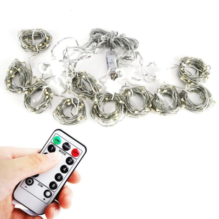 Guirlande Rideau LED 300 Lumières - 3x3 M, 8 Modes, Télécommande Et Minuterie - Étanche IP44 - Pour Noël, Mariage, Décoration Intérieure - 10