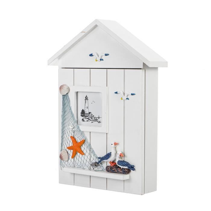 Tempsa 18x5x30cm Boite A Cle Mural En Bois Style Mediterraneen