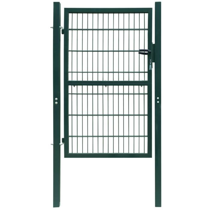 Portillon De Jardin 2d Single Porte De Cloture Vert 106 X 210 Cm Avec Serrure Robuste A 2 Cles Securite Pour Terrasse Patio Achat Vente Portail Portillon Portillon De Jardin 2d Cdiscount