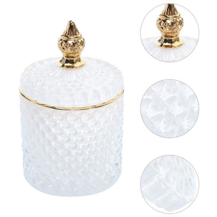 Bocal En Verre Coloré Avec Couvercle - 260 Ml, 13 Cm Hauteur, Pour Bonbons Ou Bijoux