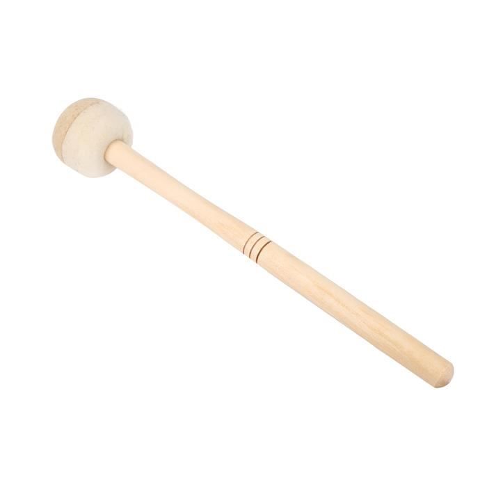 Mailloche (Beater) Pour Grosse Caisse - Extrémité En Feutre De Laine, Poignée En Acier Inoxydable - Longueur Environ 35 Cm - Pour Son Traditionnel Et Chaleureux
