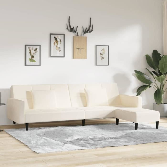 Canapé-lit Enfant 2 Places En Peluche Douce - Transformable En Lit D'appoint - Housse Lavable - Rose