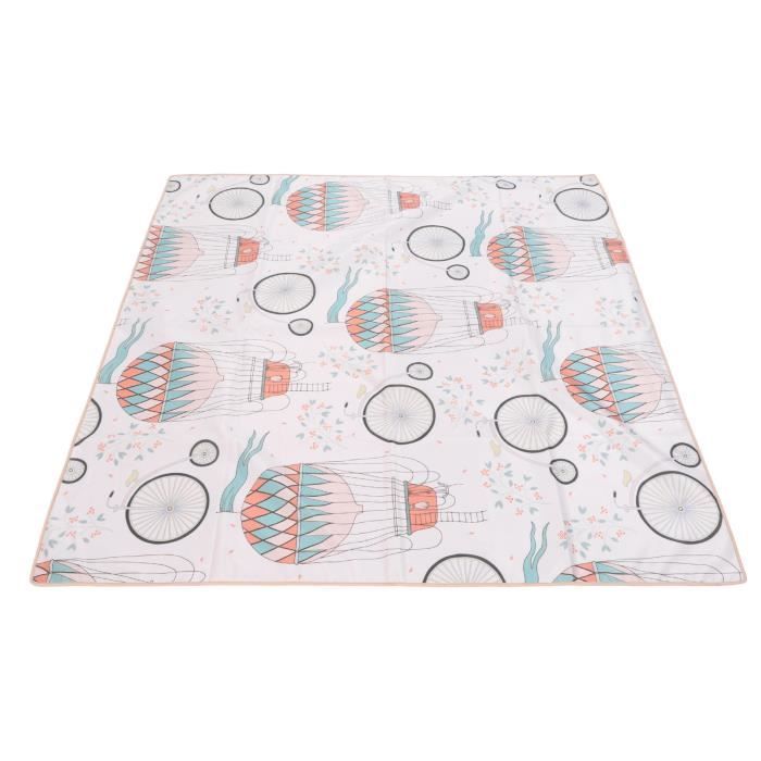 Tapis Anti-éclaboussures Pour Chaise Haute - 129x129 Cm - Nylon Imperméable, Dos Antidérapant - Lavable Et Pliable