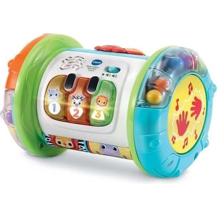 Rouleau d'activités interactif VTECH MAGI ROULEAU TAM-TAM 3 EN 1 pour bébé de 9 à 36 mois - Blanc/Mu