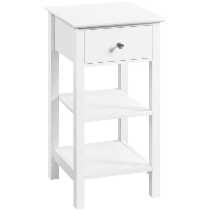 Yaheetech Table de Chevet Blanc Table de Nuit en Bois avec 1 Tiroir et 2 Étagères Bout de Canapé 35 × 35 × 70 cm Chambre Blanc Yaheetech Table de Chevet Blanc Table de Nuit en Bois avec 1 Tiroir et 2 Étagères Bout de Canapé 35 × 35 × 70 cm Chambre Blanc