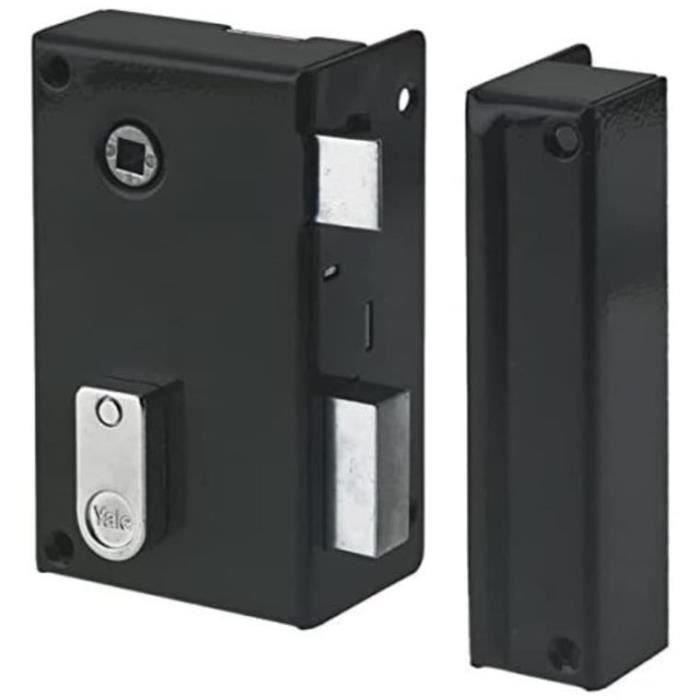 Serrure en applique verticale à fouillot - YALE - YAV36D - Kaki, 2 Clés fournies - Version Droite - 