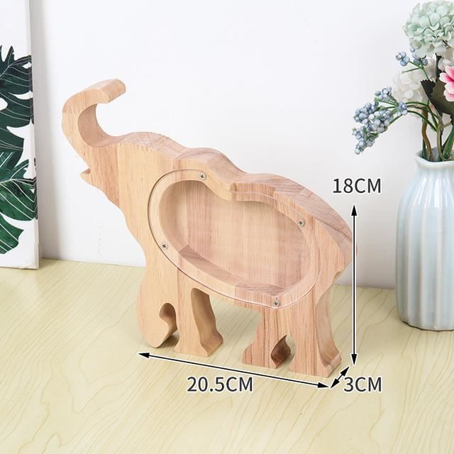 Tirelire Enfant Animale Tirelire en Bois Tirelire Transparente pour
