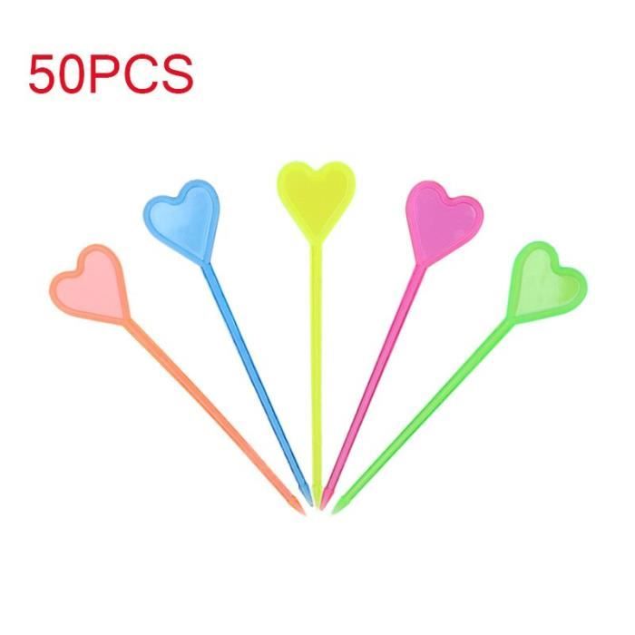100 Fourchettes à Fruits En Plastique - Formes Cœur, Épée, Musique, Cartes - Pour Bento, Gâteaux, Fêtes