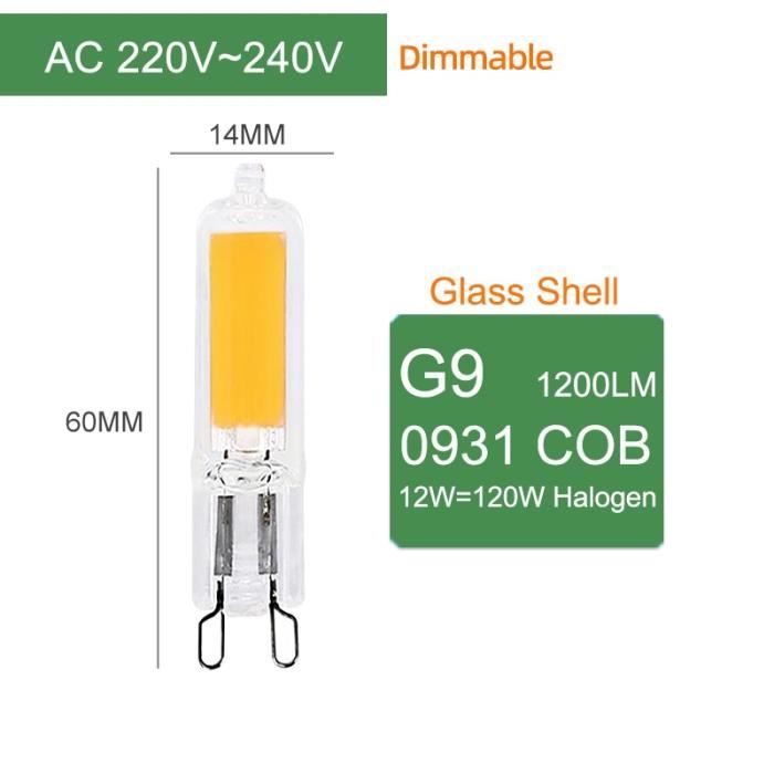 AMPOULE LED,G9 220V 12W GlassCold Whiteampoule LED en verre G9 G4