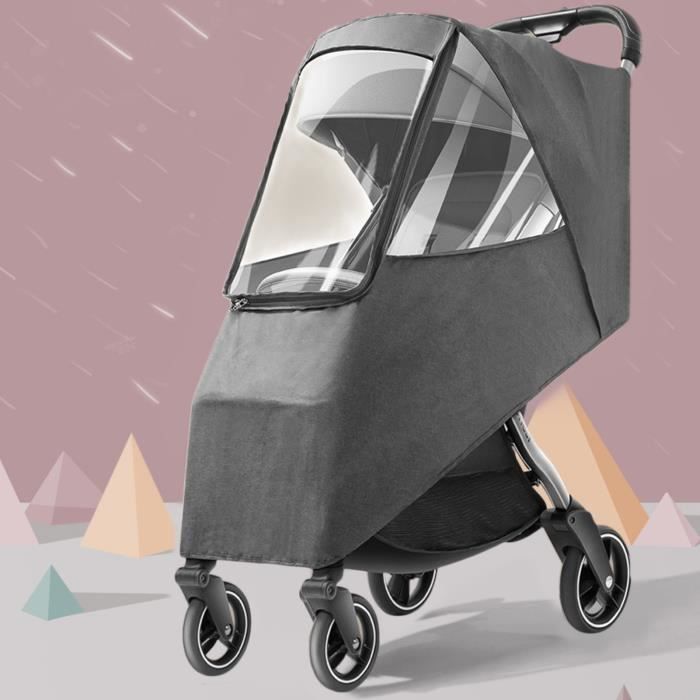 Lot De 4 Housses Protection Poignées Poussette – Cuir Synthétique Étanche, Fermeture Éclair, Noir, Universel Bébé & Adulte