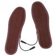 35 -Semelles chauffantes USB, 1 paire, tapis chauffant pour les pieds, chaussettes, coussin en peluche souple, pour l&#39extérieur,-1