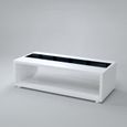 DANY Table basse style contemporain blanc et noir brillant - L 116 x l 51 cm-1