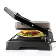 Appareil à sandwich BLACK+DECKER BXGR1000E de 1000W, plaques de 23x14,5cm, poignée toucher froid, plaque supérieur auto ajustable-1