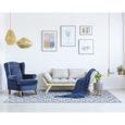 Tapis Vinyle Panorama Carreaux Ciments Fleur Bleu 80x250 cm - Tapis pour Cuisine, Bureau et Salon en PVC-1