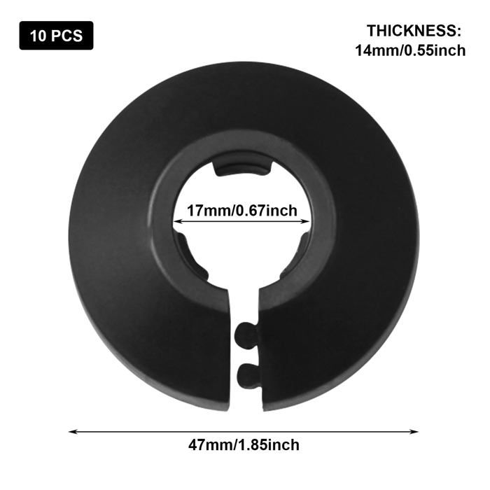Cache vis diam ext. 13,5 int. 10 H 5 mm avec rondelle - Noir