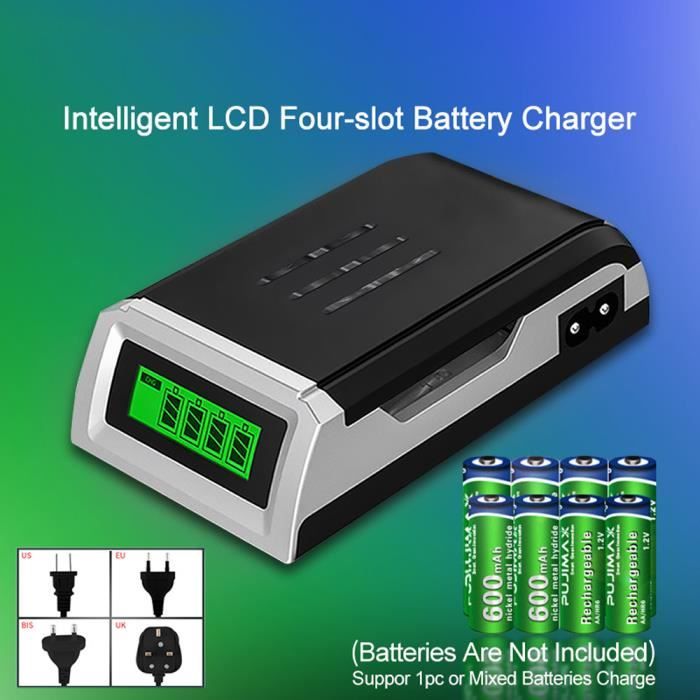 Chargeur De Batterie Intelligent À 8 Emplacements, Affichage Led