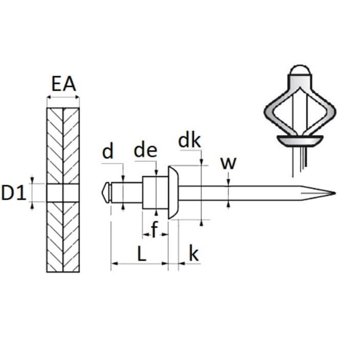 Rivet Expansé Aluminium En Sachet Pour Moteur Essuie-Vitre, 0.5 À 3.5Mm ...