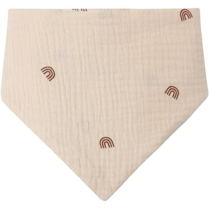 Bavoirs Bébé Triangle Lot De 2 - 2 Boutons Réglables - Coton Doux Et Absorbant - Pour 0 à 36 Mois - Fille Et Garçon