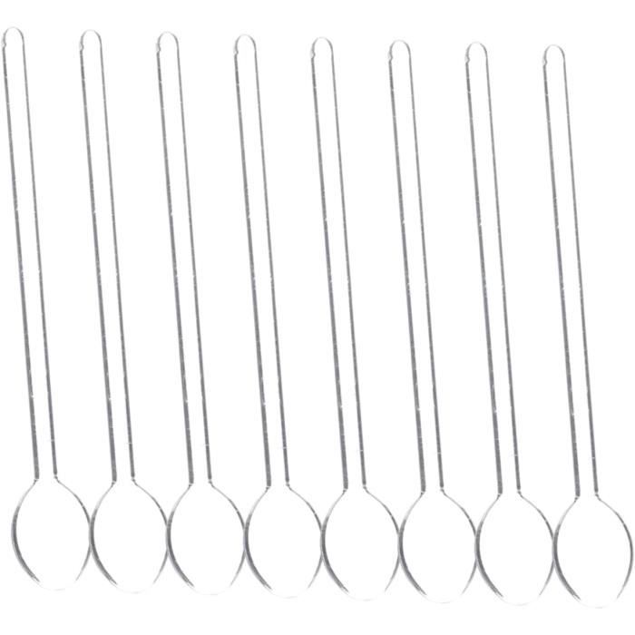 6 Pièces Cuillères En Verre Borosilicaté Cristal - Petites Cuillères à Café Expresso, Agitateurs Thé & Miel, Idéales Pour Desserts Et Apéritifs