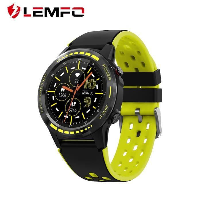 Montre connectee LEMFO M7S GPS montre intelligente hommes avec carte SIM moniteur de frequence cardiaque Type black yellow Cdiscount Telephonie