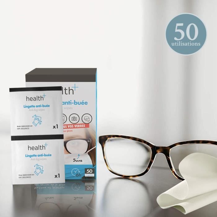 Lingette anti buee lunette, efficace nettoyant lunettes -50