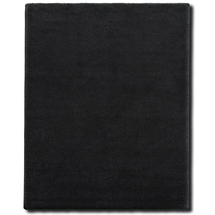 Tapis Salon Shaggy - Noir 160x230 cm - Tapis Poils Longs Anti-Dérapant -  3cm Épaisseur - Cdiscount Maison