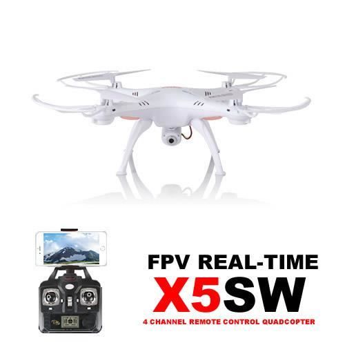 Drone X5SW Syma WIFI avec cam ra HD et retour FPV Blanc Autonomie 8 min Port e 100 m