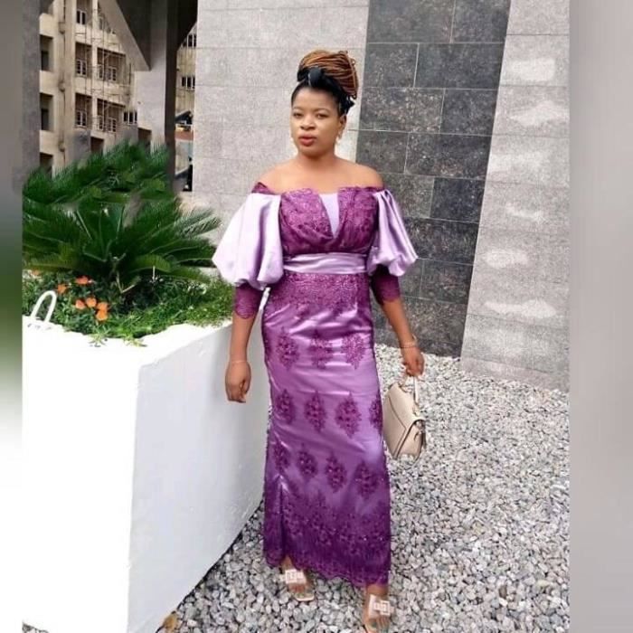 Magnifique violet hors De l epaule robes De bal Aso Ebi grande taille dentelle robes De soiree sud africain Robe De soiree sur Blanc Cdiscount Pret a Porter