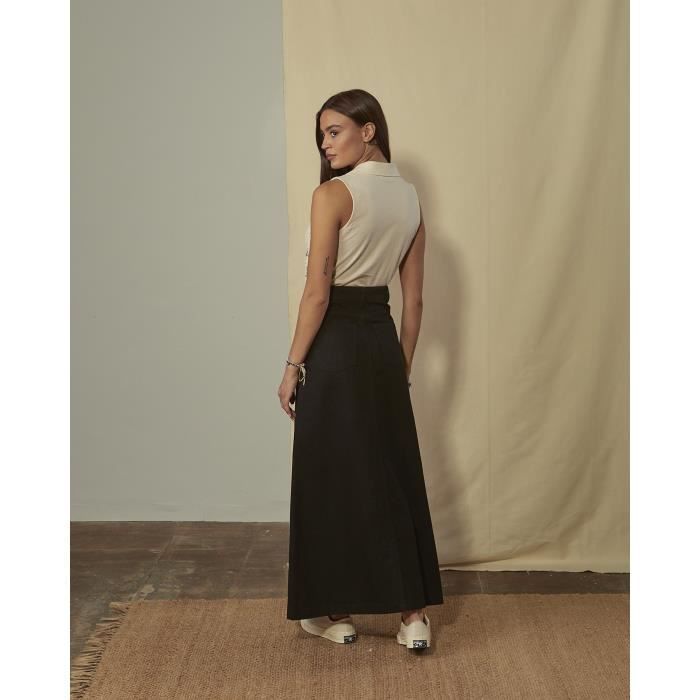 Jupe en jean noir longue outlet