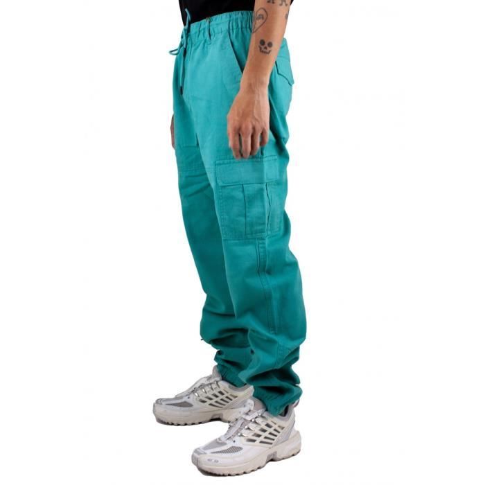 Pantalon bleu store turquoise homme