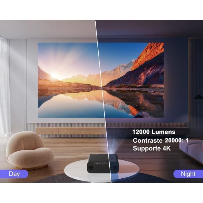 WIMIUS P63 Vidéoprojecteur - 5G WiFi Bluetooth - Android9.0 - 20000 Lumens  Full HD 1080P 4K 4P/4D Zoom - Cdiscount TV Son Photo
