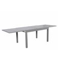 Table de jardin extensible aluminium 270cm + 8 fauteuils empilables textilène gris - LIO 8-2