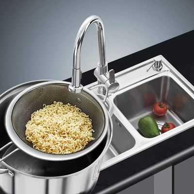 Lot De 3 Tamis D'évier En Acier Inoxydable + 1 Brosse - Dimensions 11x7x2 Cm - Pour Filtrer Les Déchets Et éviter Les Bouchons Dans La Cuisine