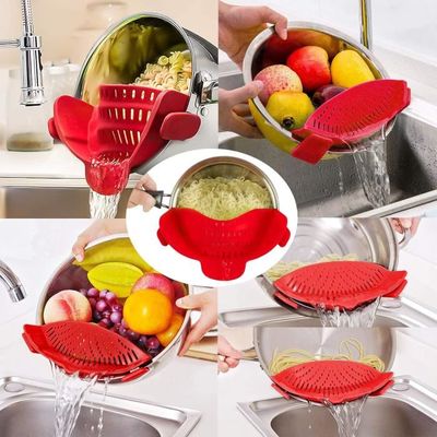 Passoire Silicone Avec Clip Universel – Filtre Pot Pâtes Légumes Riz, Résistante Chaleur 230°C, Facile Nettoyage