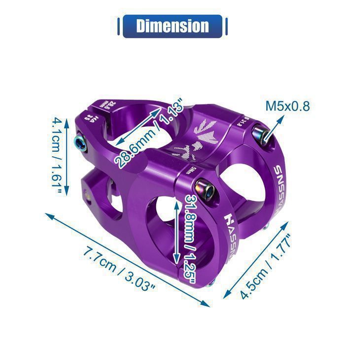 Potence De Vélo VTT 35mm En Alu Violette Par Uxcell - Neuve, Accessoire Stylé
