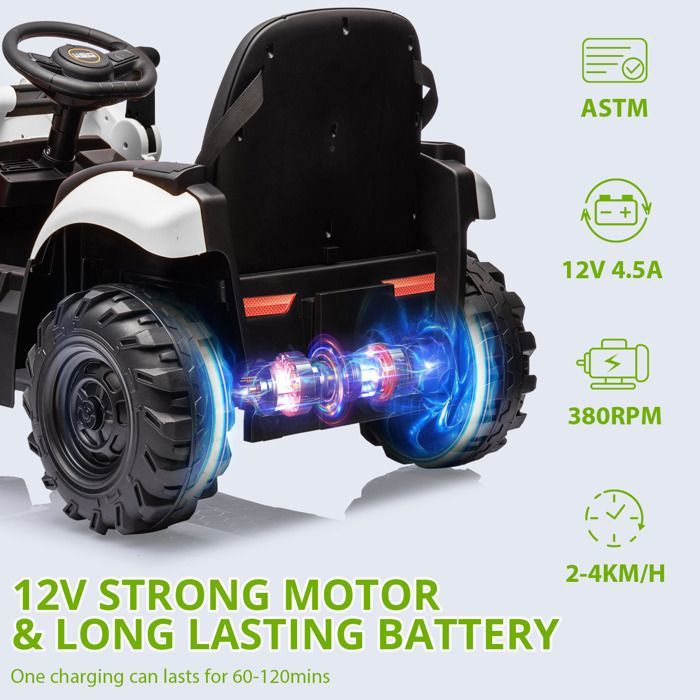 EVERCROSS EV6 Voiture électrique Enfant 4-en-1, Swing Car Rechargeable 90W, 3 Vitesses, LED, Bluetooth, Direction 360° Anti-bascule