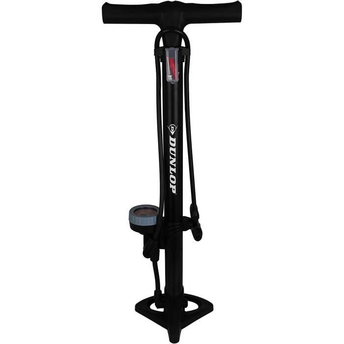 Pompe à Vélo Et Voiture Dunlop Avec Manomètre – Gonfleur Pour Valves Schrader, Presta, Hollands – Neuf