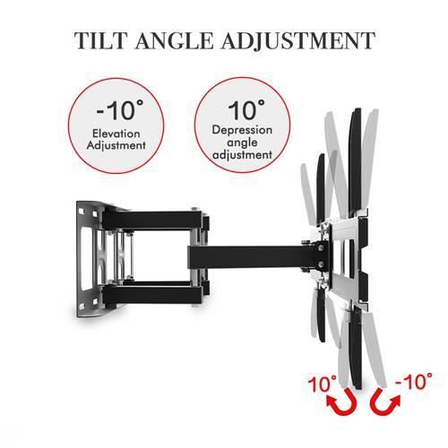 TECTAKE Support Mural TV Orientable et Inclinable avec Bras